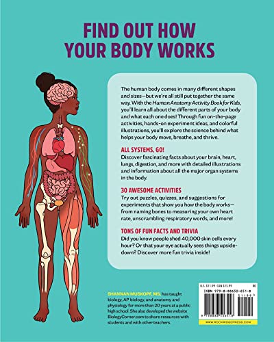 Human Anatomy Activity Book for Kids: Hands-on Learning for Grades 4-6 by Shannan Muskopf M.S.