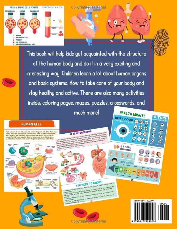 The Human Body Anatomy Facts and Activity Book for Kids: Explore the Organ Systems with Diagrams, Hands-On Learning for Grades 4-7 by OneM Press