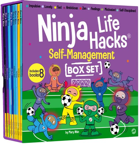 Ninja Life Hacks Self Management 8 Book Box Set (Books 33-40: Impulsive, Lonely, Sad, Ambitious, Zen, Feelings, Motivated, Self Disciplined) by Mary Nhin