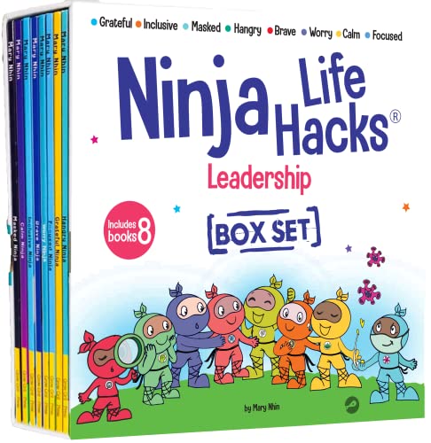Ninja Life Hacks Leadership 8 Book Box Set (Books 17-24: Focused, Calm, Brave, Compassionate, Masked, Inclusive, Grateful, Hangry) by Mary Nhin