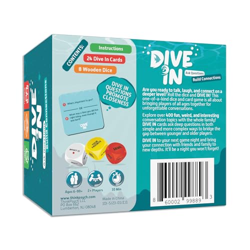 ThinkPsych Family Conversation Starters Dice & Card Game