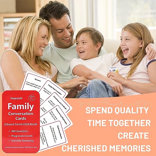 Happytalk Conversation Cards for Kids - 200 Engaging Questions