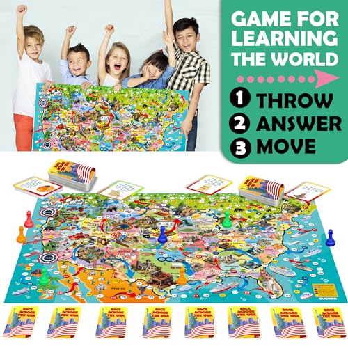 Geography Board Game for Kids 8-12: USA Edition