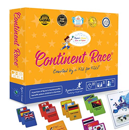 Continent Race Geography Card Game for Kids 7+