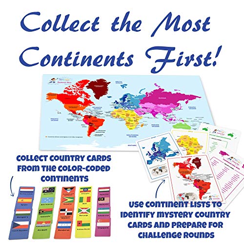 Continent Race Geography Card Game for Kids 7+