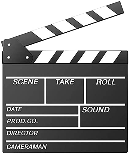 Wooden Hollywood Clapper Board with Erasable Pen, 12"x11