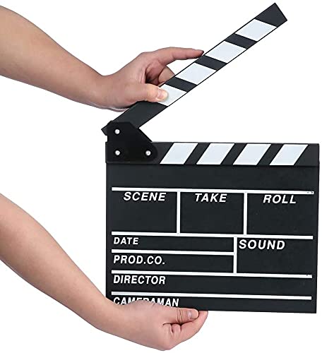 Wooden Hollywood Clapper Board with Erasable Pen, 12"x11