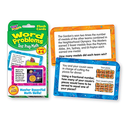 Trend Enterprises Word Problems Test Prep Math Grades 4-6 Challenge Cards