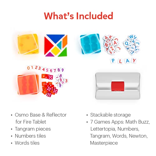 Osmo-Genius Starter Kit for Fire Tablet + Family Game Night-7 Educational Learning Games for Spelling, Math & more-Ages 6-10-STEM Toy Gifts- 6 7 8 9 10(Osmo Fire Tablet Base Included-Amazon Exclusive)