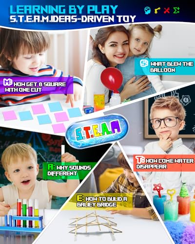 Science Kits for Kids Age 4-12, Stem Toys with 90 Science Experiments, Steam Project Learning Educational Toys Gifts for Christmas & Birthday, Chemistry Activity Set for 4+ Years Old Boys Girls