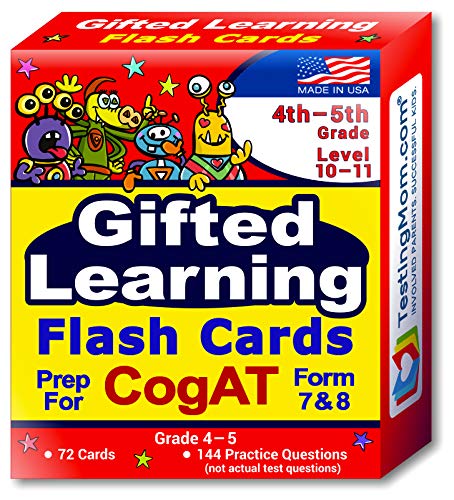 CogAT Test Prep Flash Cards Grades 4-5 Practice