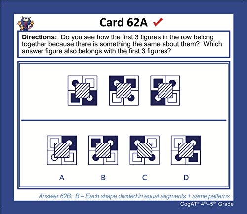 CogAT Test Prep Flash Cards Grades 4-5 Practice