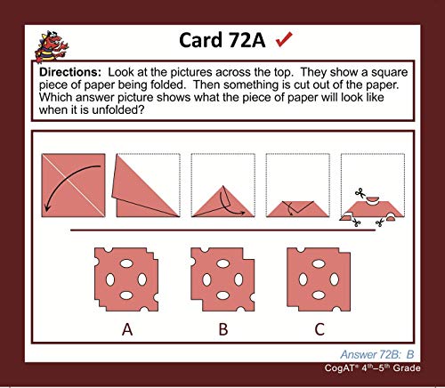 CogAT Test Prep Flash Cards Grades 4-5 Practice