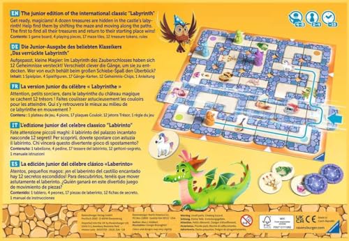 Ravensburger Labyrinth Junior - The Moving Maze Family Board Games for Kids Age 4 Years Up
