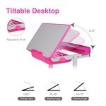 Adjustable Kids Desk & Chair Set with Light & Storage