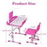 Adjustable Kids Desk & Chair Set with Light & Storage