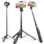 BZE Extendable Selfie Stick Tripod with Wireless Remote