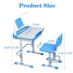 Adjustable Kids Desk & Chair Set with LED Light