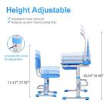 Adjustable Kids Desk & Chair Set with LED Light