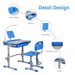 Adjustable Kids Desk & Chair Set with LED Light