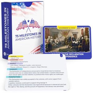 United States History Flash Cards – 75 US American Major Events & Milestones – AP Learning Resource for Studying, Government Teaching Aid Tool, Social Studies Civics Reference – Classroom & Homeschool