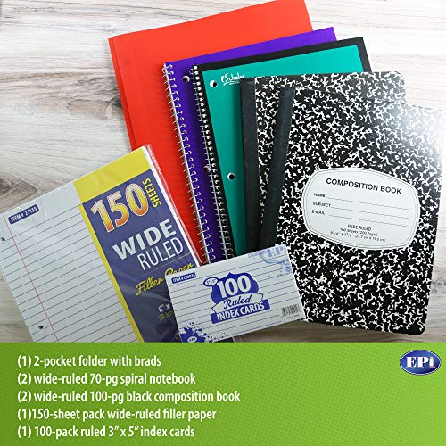EPI Essential Homeschool Back-to-School Supply Kit for Second and Third Grade Students