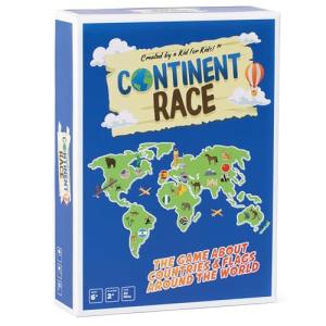Continent Race Geography Card Game for Kids 7+