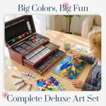175 Piece Deluxe Art Set with Drawing Pads, Acrylic Paints