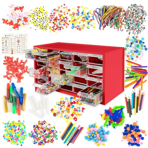 Kraftic Arts & Crafts Supply Center with 20 Drawers