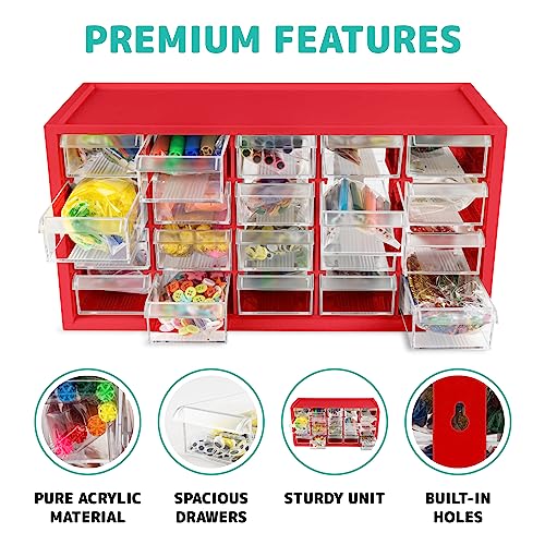 Kraftic Arts & Crafts Supply Center with 20 Drawers