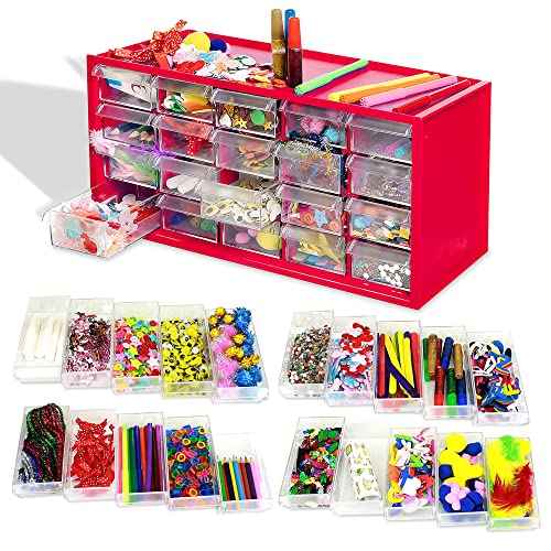 Kraftic Arts & Crafts Supply Center with 20 Drawers