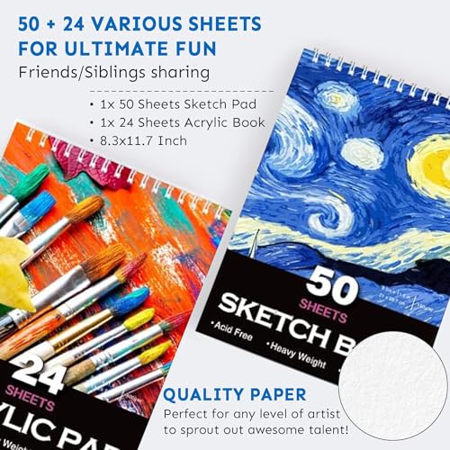 85 Piece Art Set with Wooden Easel & Supplies