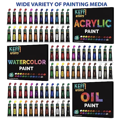KEFF Large Deluxe Painting Supplies Set - Professional Art Kit