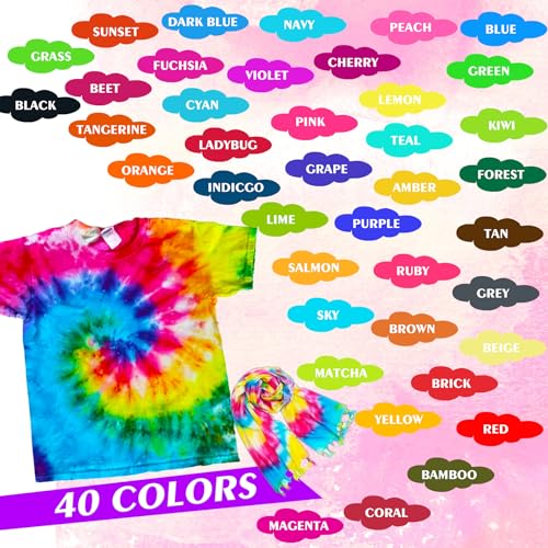 Tie Dye Kit - 40 Colors for DIY Tie-Dye Art