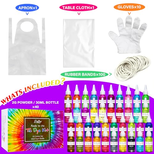 Tie Dye Kit - 40 Colors for DIY Tie-Dye Art
