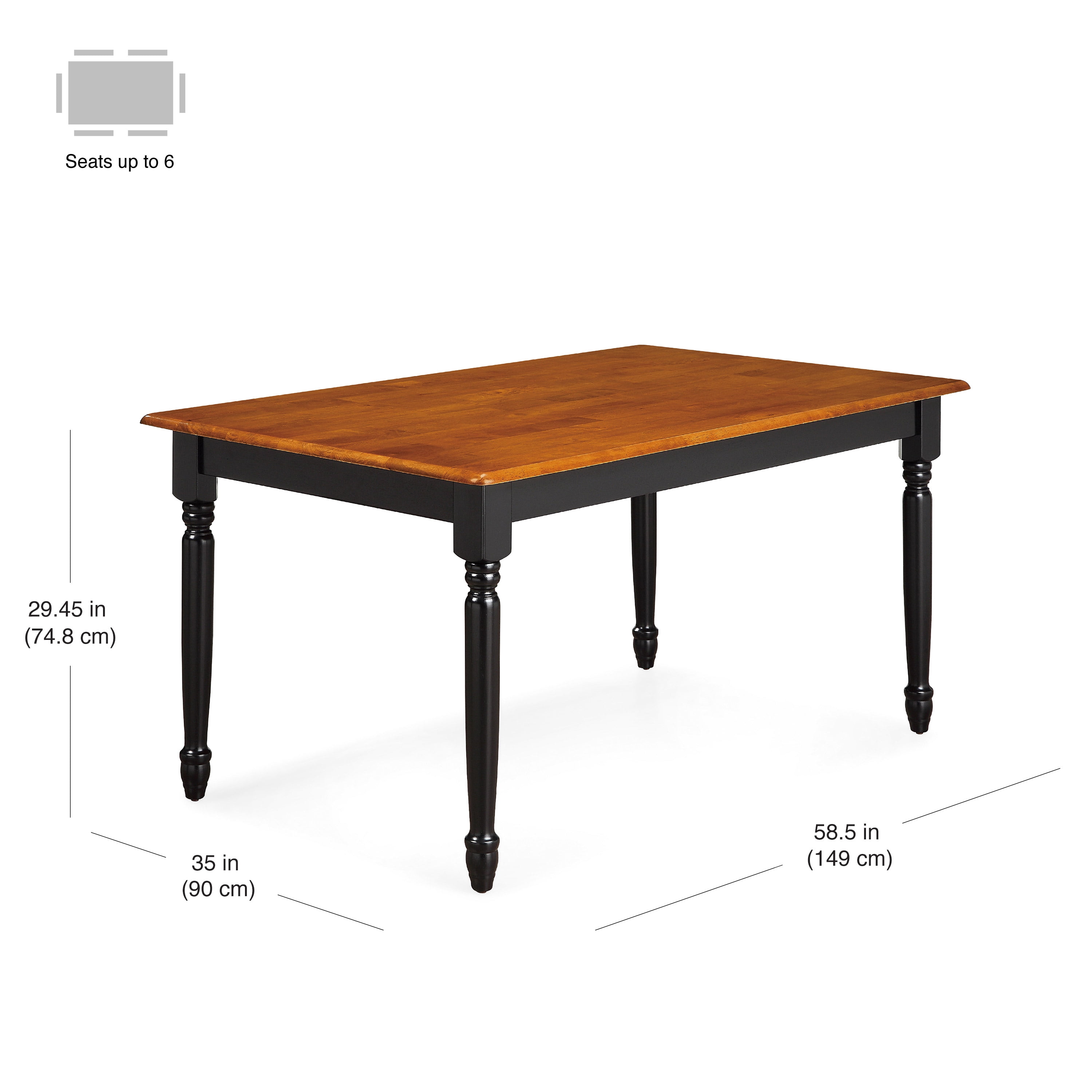 Autumn Lane Farmhouse Dining Table, Black/Oak