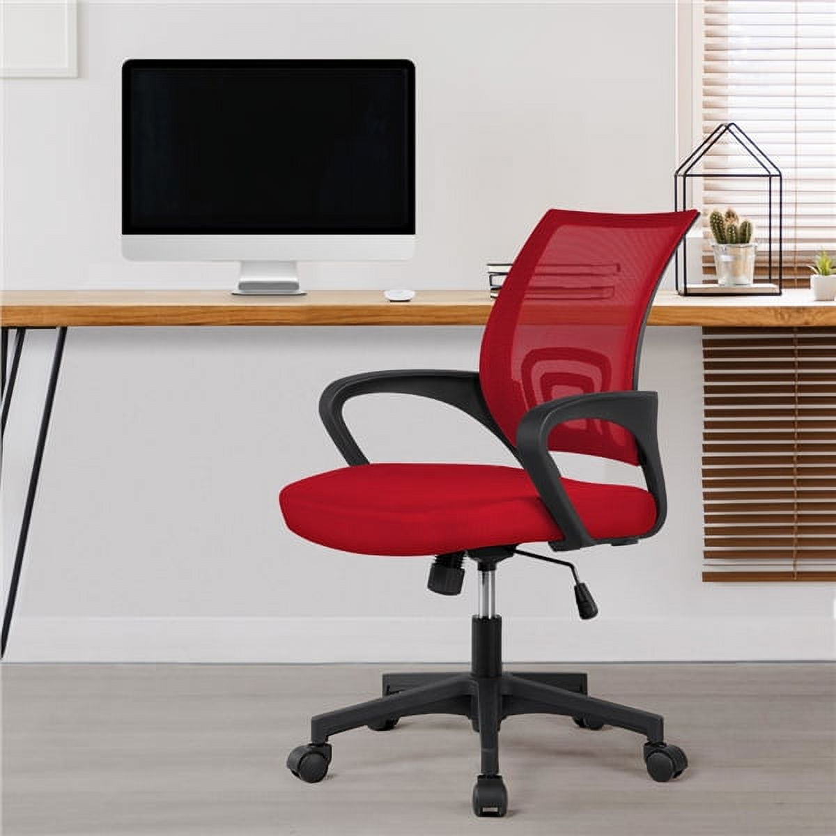 Red Adjustable Manager's Chair with Swivel