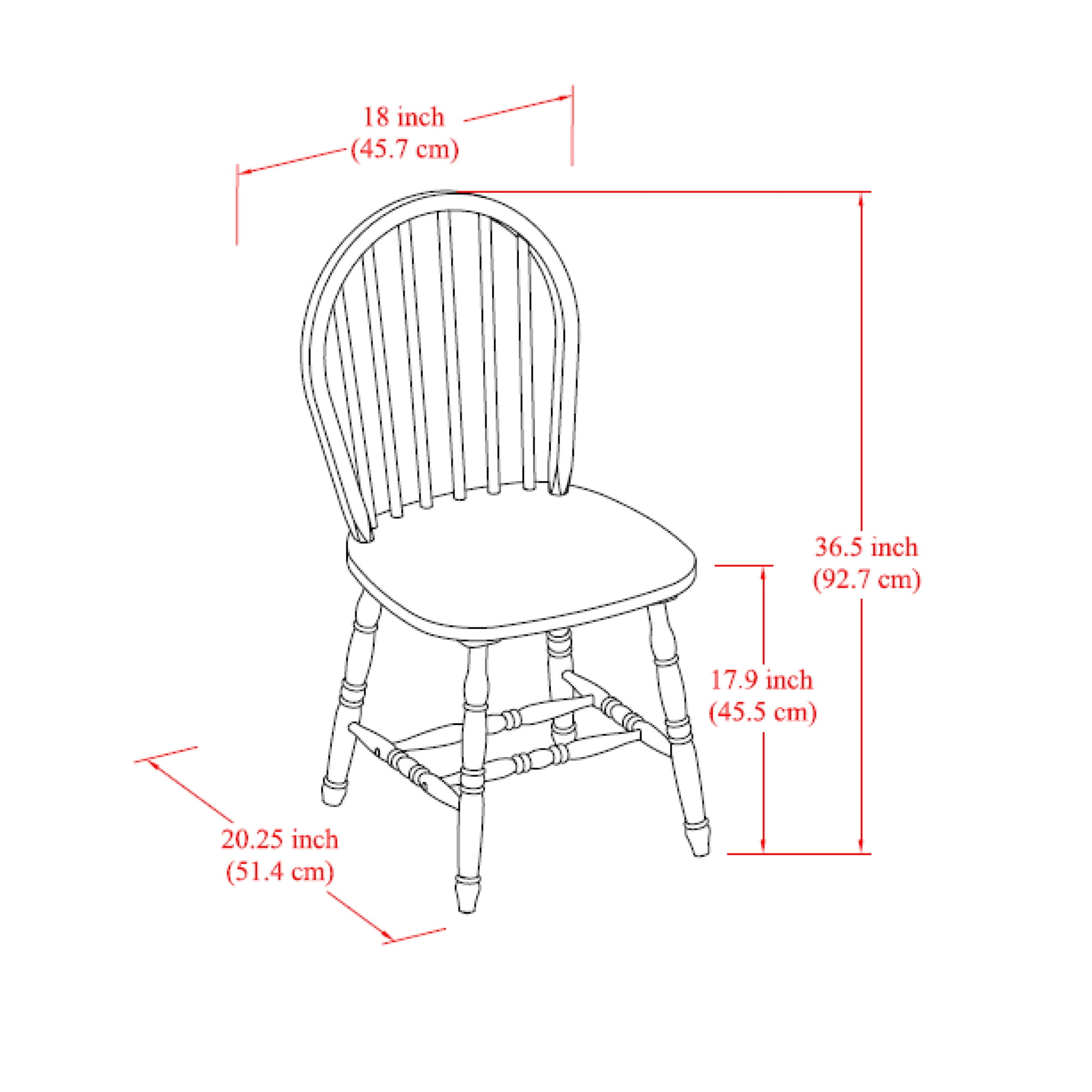 Autumn Lane Windsor Dining Chairs, White/Oak (Set of 2)
