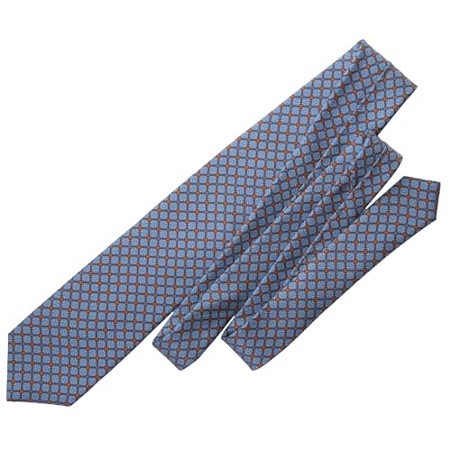 Elizabetta Luxury Italian Silk Geometric Blue XL Necktie
