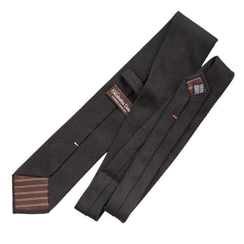 Italian Handmade Black Silk Grenadine Extra Long Man's Tie