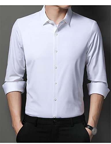 Premium Mulberry Silk Men's Non-Iron Long Sleeve Shirt