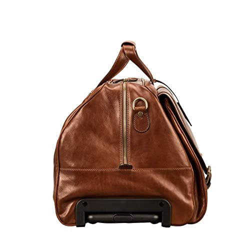 Maxwell Scott - Italian Leather Duffle Bag - Chestnut Tan