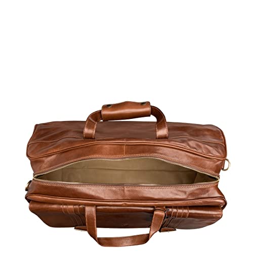 Maxwell Scott - Italian Leather Duffle Bag - Chestnut Tan
