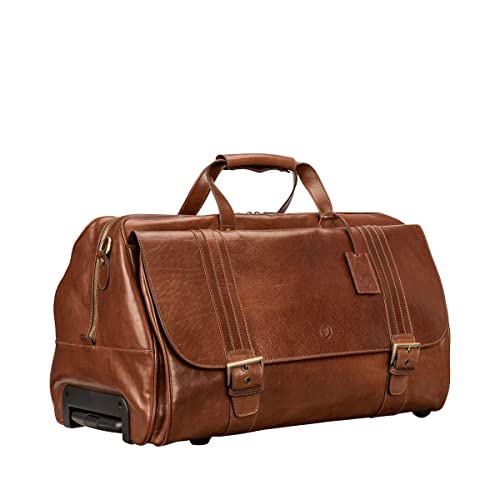 Maxwell Scott - Italian Leather Duffle Bag - Chestnut Tan