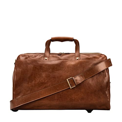 Maxwell Scott - Italian Leather Duffle Bag - Chestnut Tan