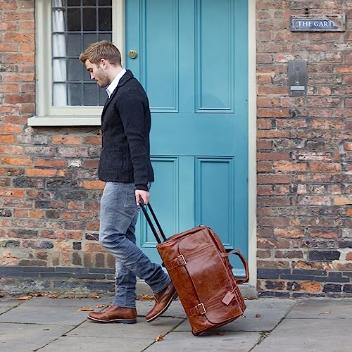 Maxwell Scott - Italian Leather Duffle Bag - Chestnut Tan