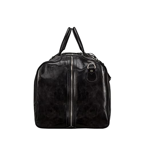 Italian Leather Extra Large Travel Duffle - FleroEL Black