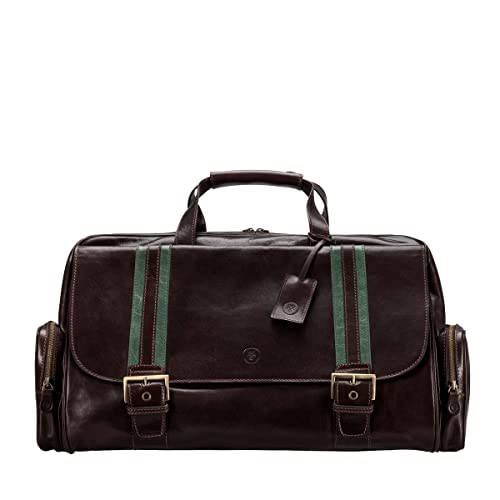 Handcrafted Leather Travel Duffle: The Dino Medium - Dark Brown