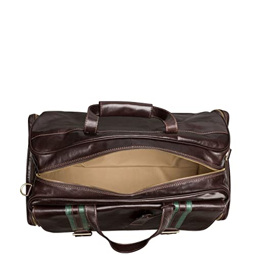 Handcrafted Leather Travel Duffle: The Dino Medium - Dark Brown
