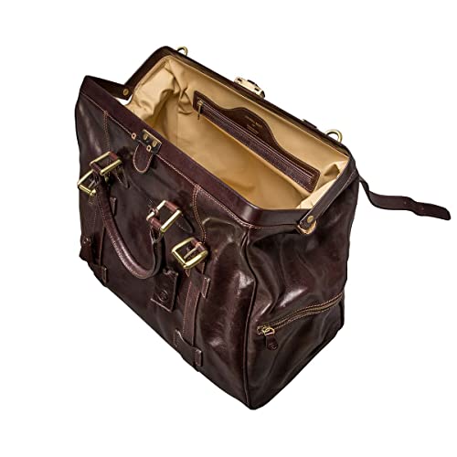 Maxwell Scott - Mens Luxury Leather Gladstone Duffle Bag